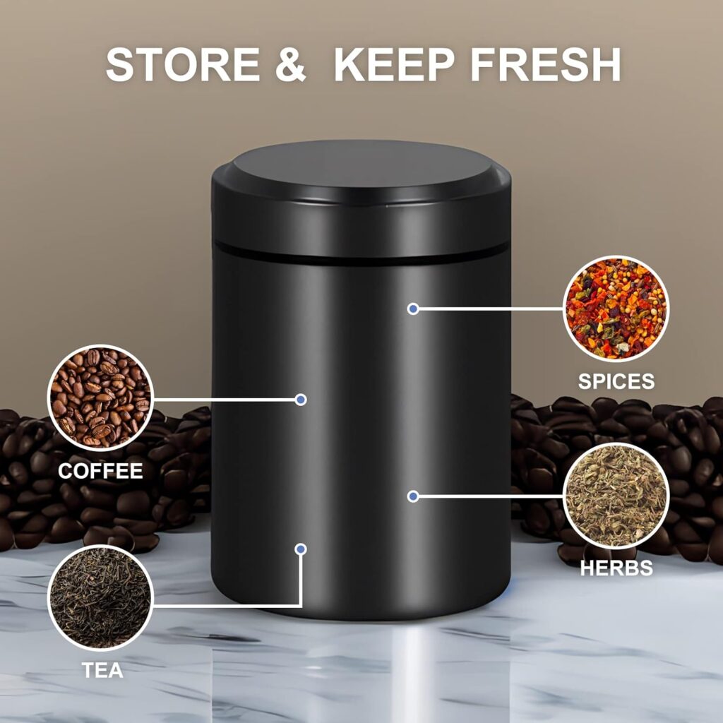 NKTOLEE Aluminum Stash Box Jar, Smell Proof Containers With O Rubber Ring, Multipurpose Storage Container for Spices, Coffee Teas （Black+Purple）